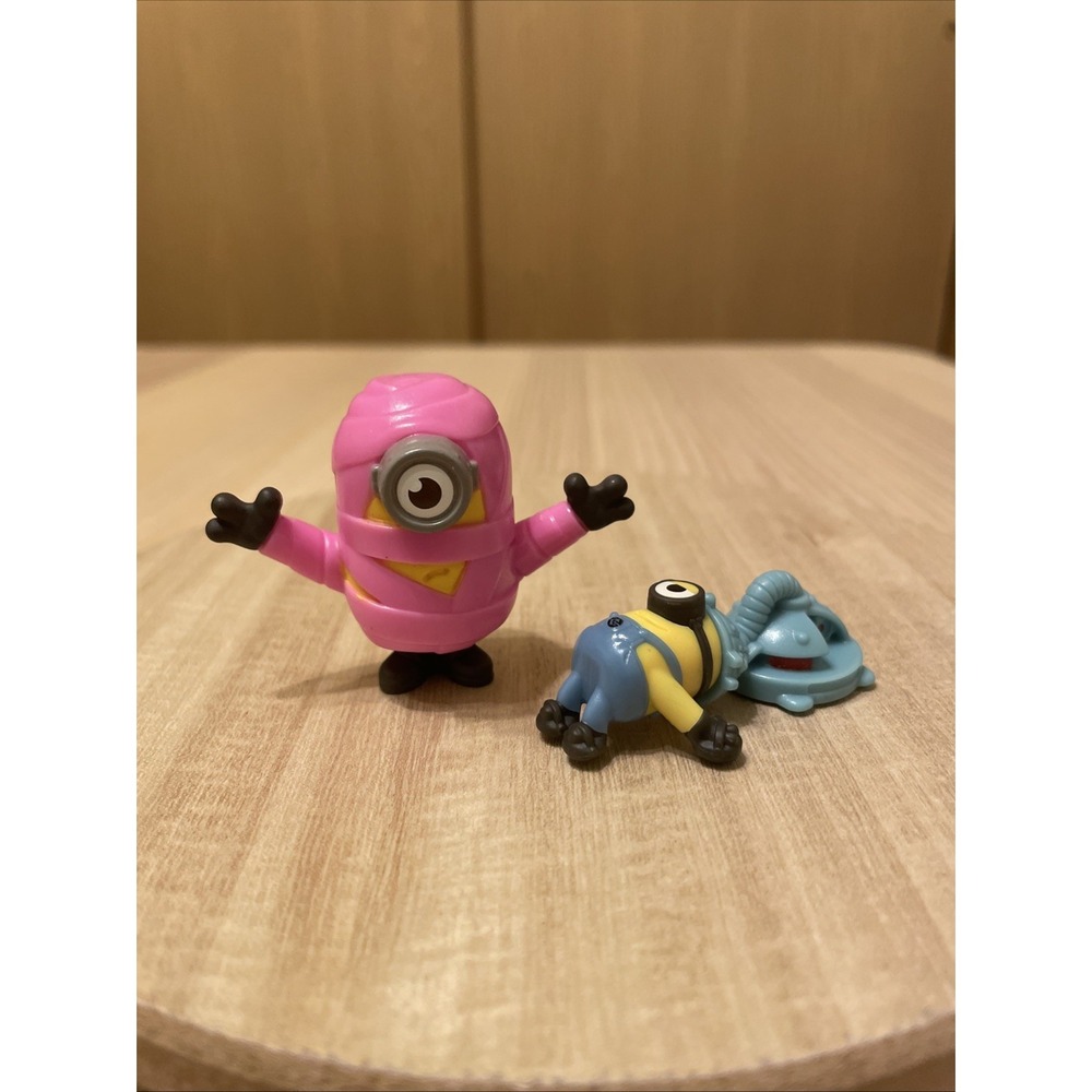 Despicable Me Minions Lot 2 Mummy Minion McDonald's 2019 Carl Kinder Toy 2"